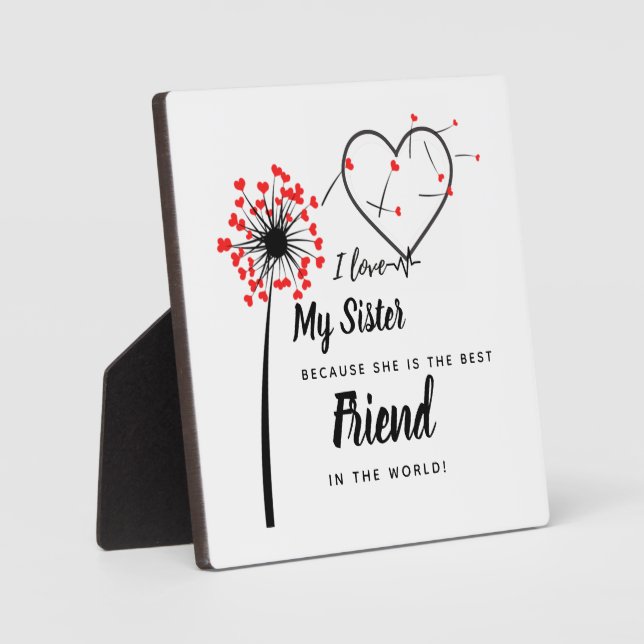 I Liebe My SISTER - Bestes Personalisiertes Gesche Fotoplatte (Vorderseite)