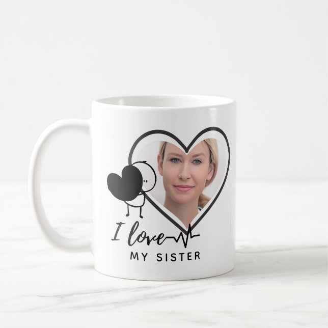 I Liebe My SISTER - Bestes Personalisiertes Gesche Kaffeetasse (Links)