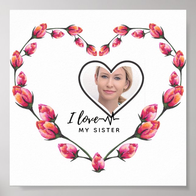 I Liebe My SISTER - Bestes Personalisiertes Gesche Poster (Vorne)