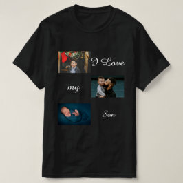 I Liebe My Son Custom 3 Foto Collage T - Shirt