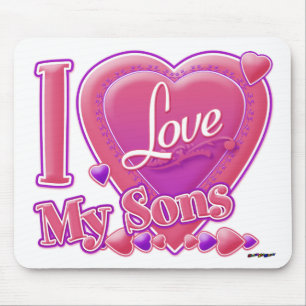 I Liebe My Sons pink/lila - Herz Mousepad