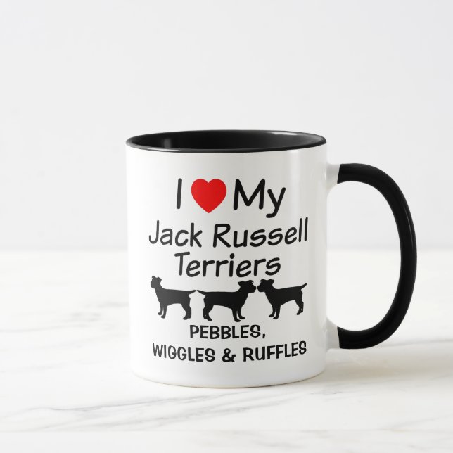 I Liebe My Three Jack Russell Terrier Dogs Tasse (Rechts)