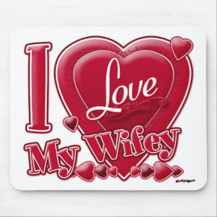 I Liebe My Wifey red - heart Mousepad