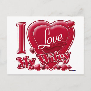 I Liebe My Wifey red - heart Postkarte