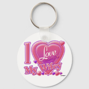 I Liebe My Wifey rosa/lila - Herz Schlüsselanhänger