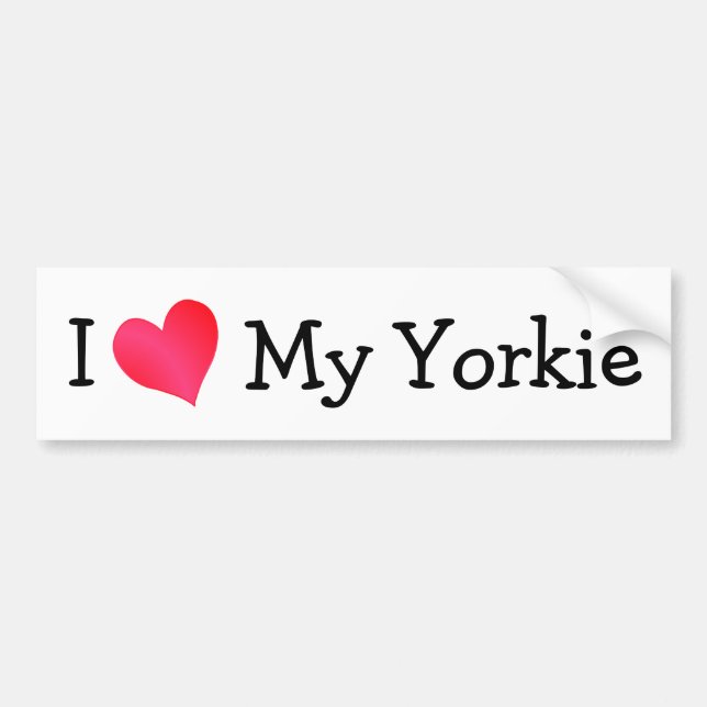 I Liebe My Yorkie Autoaufkleber (Vorne)