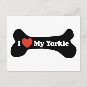 I Liebe My Yorkie - Dog Bone Postkarte