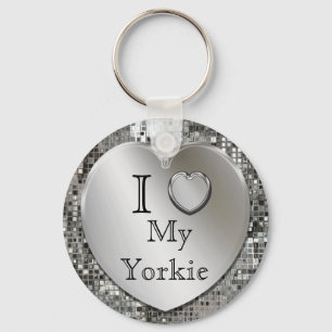 I Liebe My Yorkie Heart Keychain Schlüsselanhänger