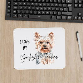I Liebe My Yorkshire Terrier Watercolo Mousepad