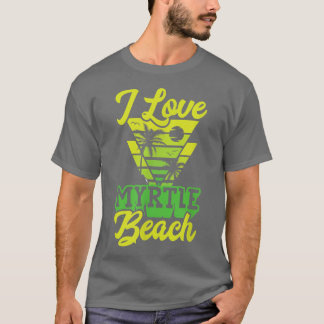 I Liebe Myrtle Beach South Carolina Retro Palm Sun T-Shirt