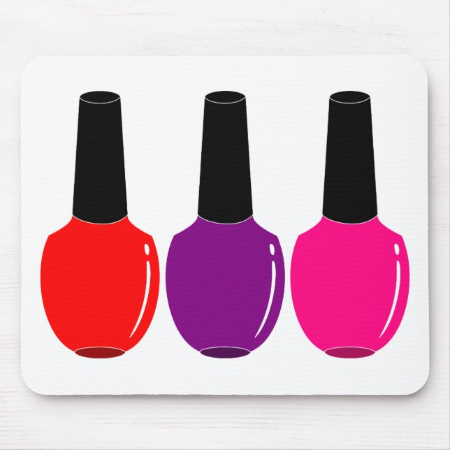 I Liebe-Nagellack-rote rosa lila Nagellack-Kunst Mousepad (Vorne)
