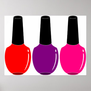 I Liebe-Nagellack-rote rosa lila Nagellack-Kunst Poster