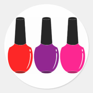 I Liebe Nail Polnisch Rosa Lila Nagelart Polnisch Runder Aufkleber