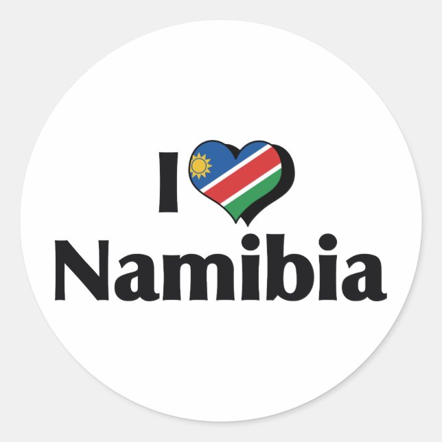 I Liebe Namibia Flag Runder Aufkleber (Vorderseite)