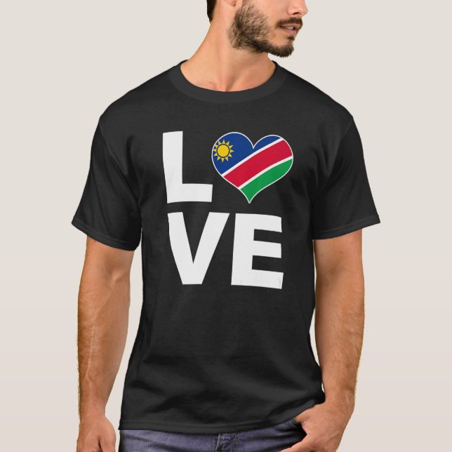 I Liebe Namibia Heftflagge Namibia T-Shirt (Vorderseite)
