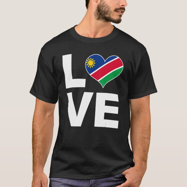 I Liebe Namibia Heftflagge Namibia T-Shirt (Vorderseite)