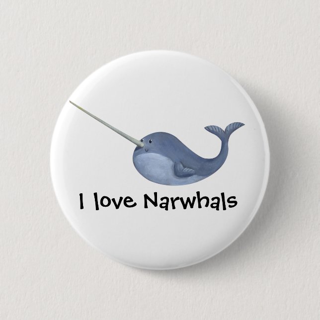 I Liebe Narwhals Button (Vorderseite)