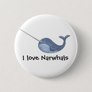 I Liebe Narwhals Button