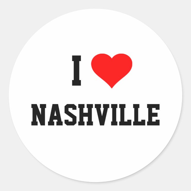 I Liebe Nashville Runder Aufkleber (Vorderseite)