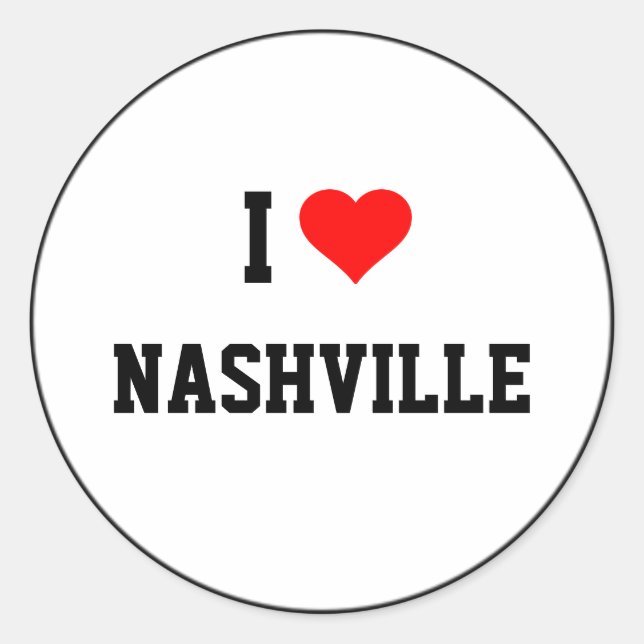 I Liebe Nashville Runder Aufkleber (Vorderseite)