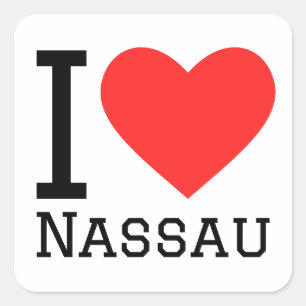 I Liebe Nassau Quadratischer Aufkleber