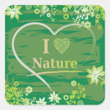 I Liebe Natur Herztext und Blume - Grün