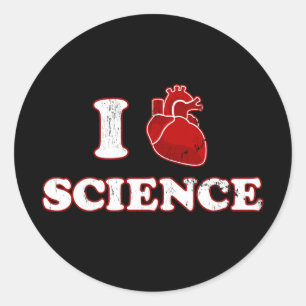 i Liebe, Naturwissenschaften / Herzwissenschaften  Runder Aufkleber