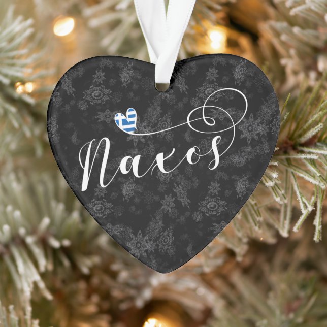 I Liebe Naxos, griechische Flagge Ornament (Baum)