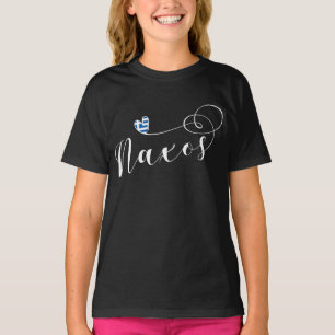 I Liebe Naxos, T - Shirt für griechische Flagge