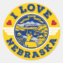 I Liebe Nebraska Staatsflagge und Karte