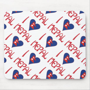 I Liebe (nepalesische Herzenflagge) Nepal geteert Mousepad