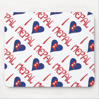 I Liebe (nepalesische Herzenflagge) Nepal geteert Mousepad