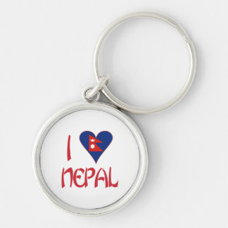 I Liebe (nepalesische Herzflagge) Nepal Schlüsselanhänger