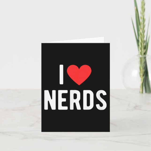 I Liebe Nerd Funny Geeky Graphic Heart Nerd Karte (Vorderseite)
