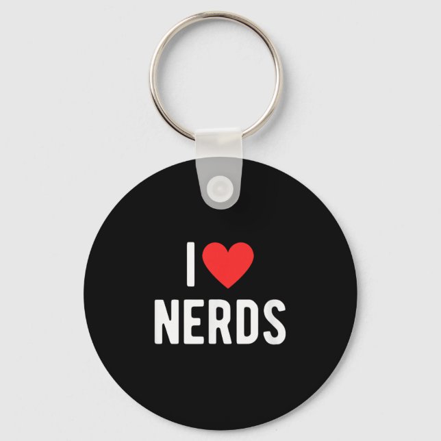 I Liebe Nerd Funny Geeky Graphic Heart Nerd Schlüsselanhänger (Vorderseite)