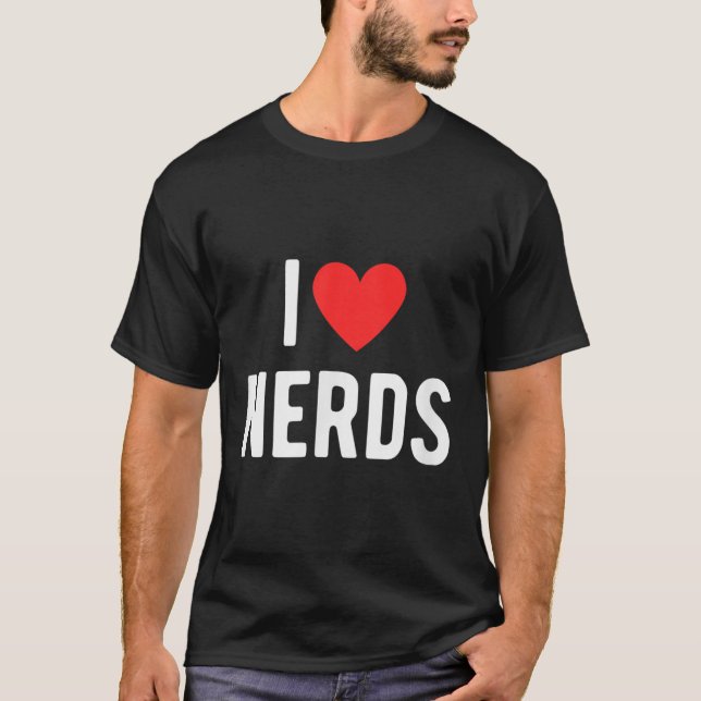 I Liebe Nerd Funny Geeky Graphic Heart Nerd T-Shirt (Vorderseite)