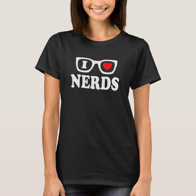 I Liebe Nerd - I Heart Nerd Brille T-Shirt (Vorderseite)