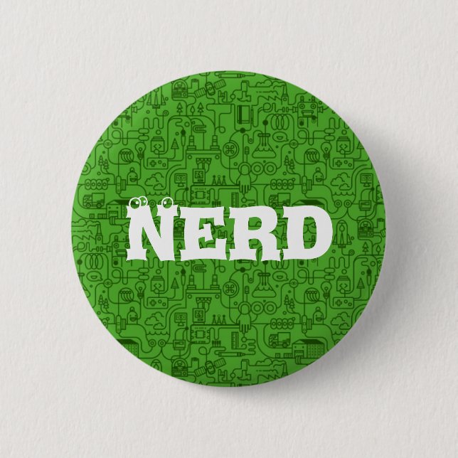 I Liebe-Nerd-Wissenschafts-Knopf Button (Vorderseite)