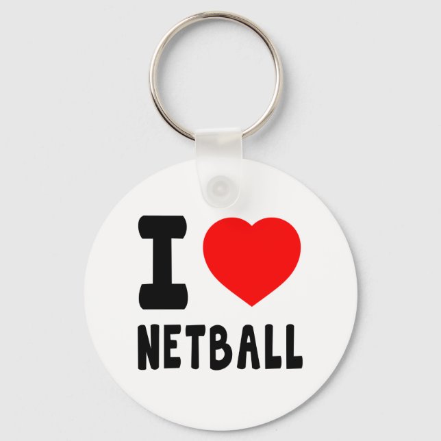 I Liebe Netball Schlüsselanhänger (Vorderseite)