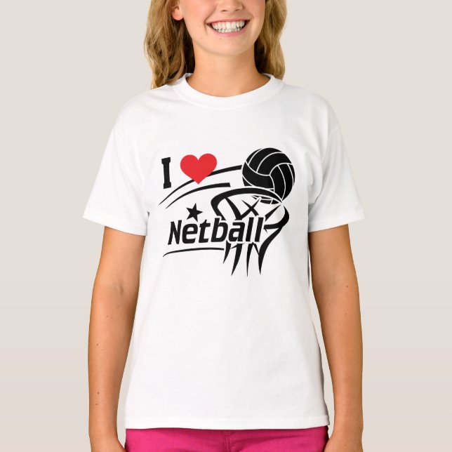 I Liebe Netball T-Shirt (Vorderseite)