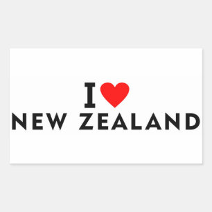 I Liebe Neuseeland Land wie Herztourismus Rechteckiger Aufkleber