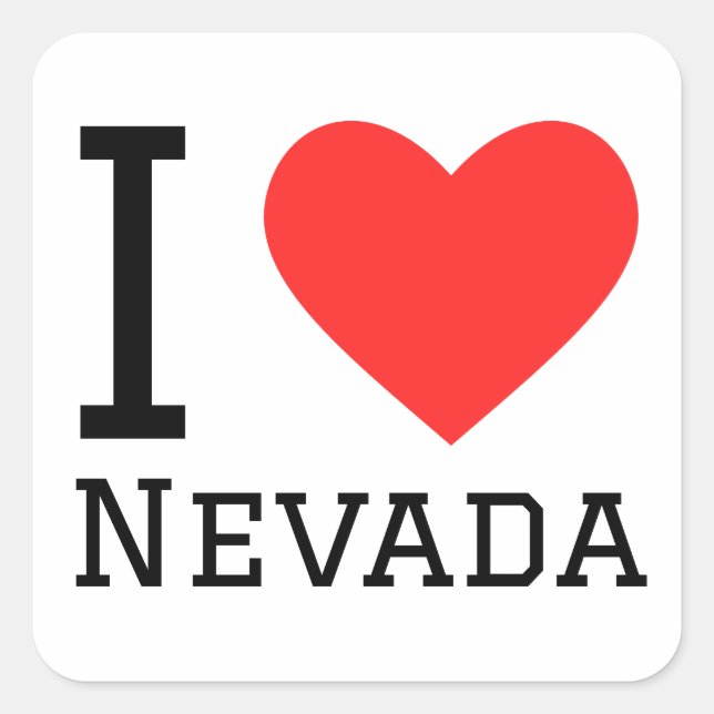 I Liebe Nevada Quadratischer Aufkleber (Vorderseite)