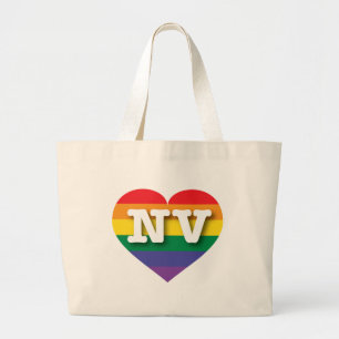 I Liebe Nevada Rainbow Heart Jumbo Stoffbeutel