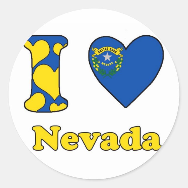 I Liebe Nevada Runder Aufkleber (Vorderseite)