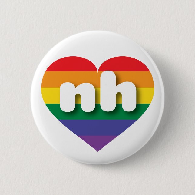 I Liebe New Hampshire Rainbow Heart Button (Vorderseite)