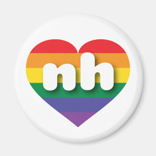 I Liebe New Hampshire Rainbow Heart Magnet