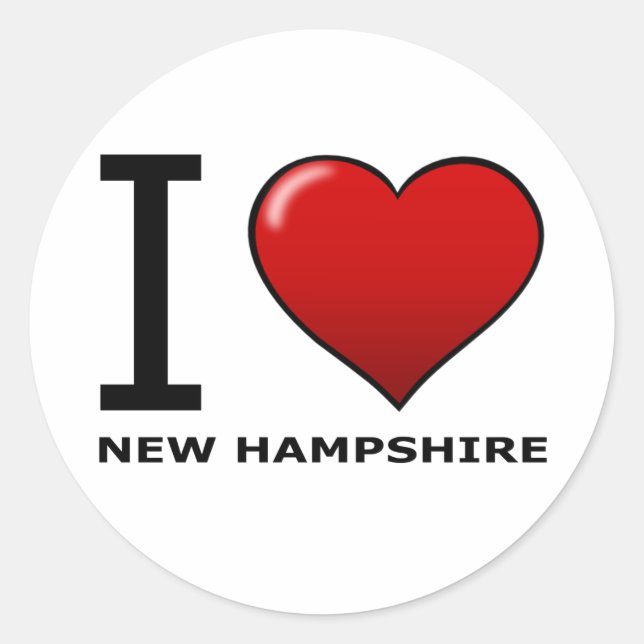 I LIEBE NEW HAMPSHIRE RUNDER AUFKLEBER (Vorderseite)