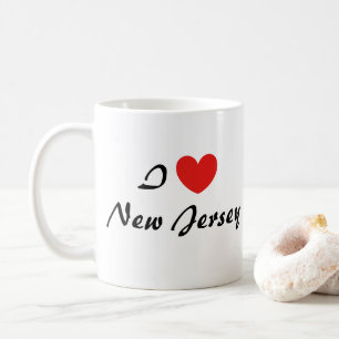 I Liebe New Jersey Heart Typografy Coffee Tasse