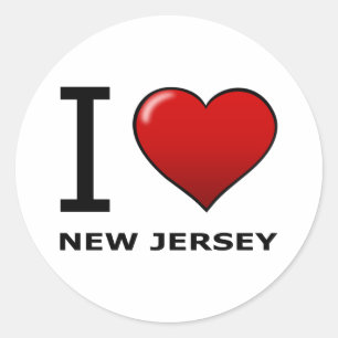 I LIEBE NEW-JERSEY RUNDER AUFKLEBER