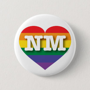 I Liebe New Mexico Gay Pride Rainbow Heart Button